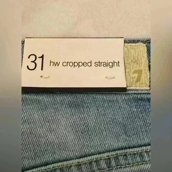 NWT 7 For All Mankind Women’s High Rise Crop Western Goth Denim Jeans  size 31 - Picture 9 of 15